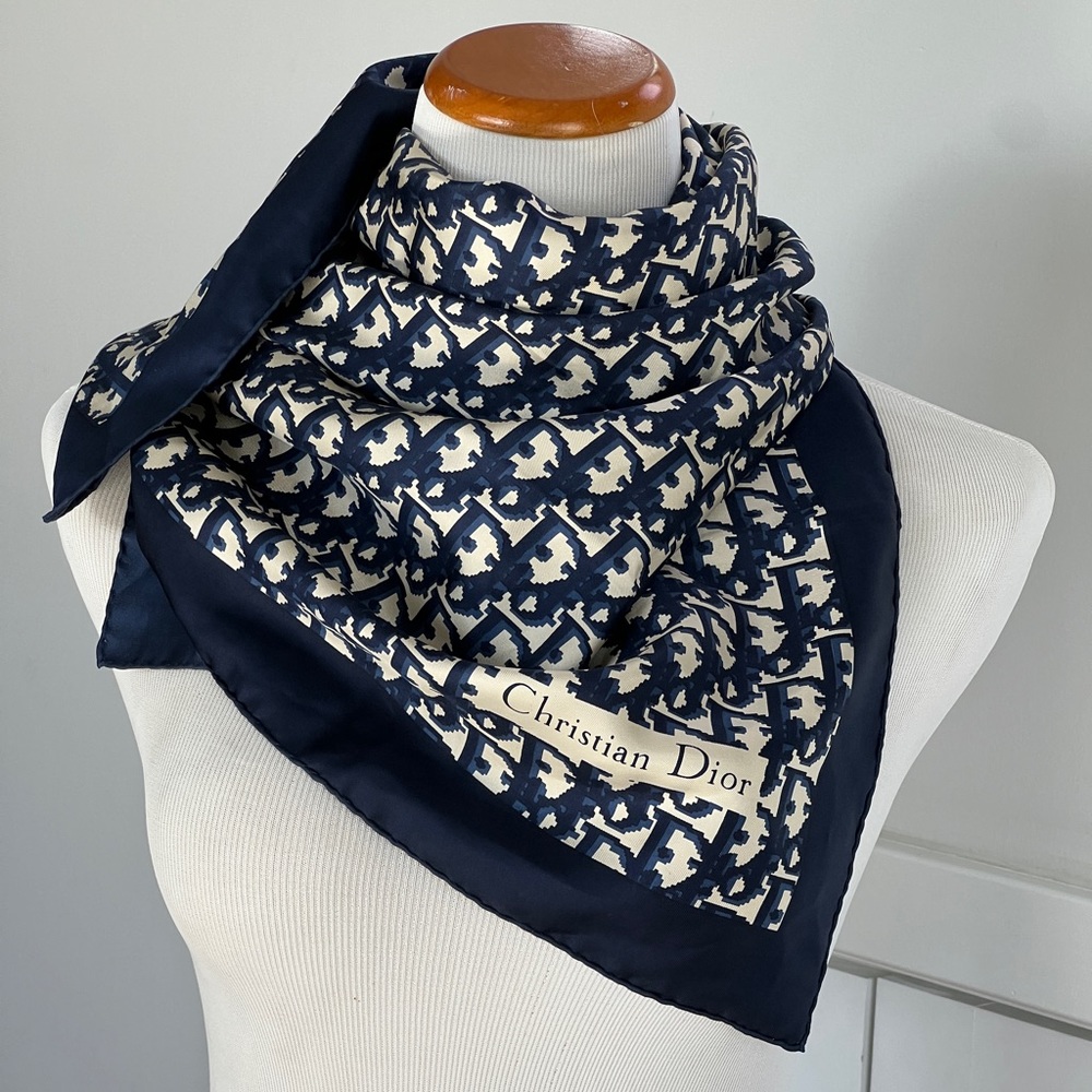 Vintage Christian Dior Silk Scarf 30 x 30 inches